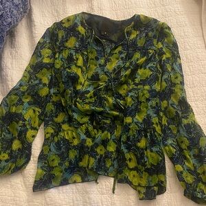 Anna Sui Floral Blouse with Tie Detail